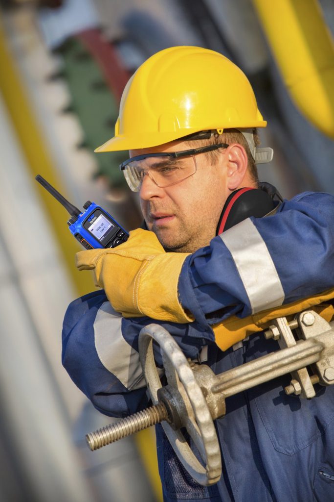 PD795EX_8 hard hat ear defender 2 Hytera PD795Ex digital I.S two way radio in hazardous area